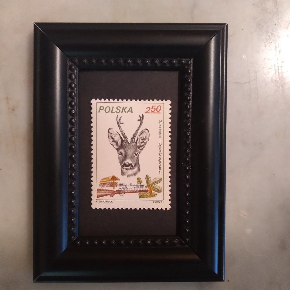 Tchotchke Stamp Art -  Six Point Buck Deer